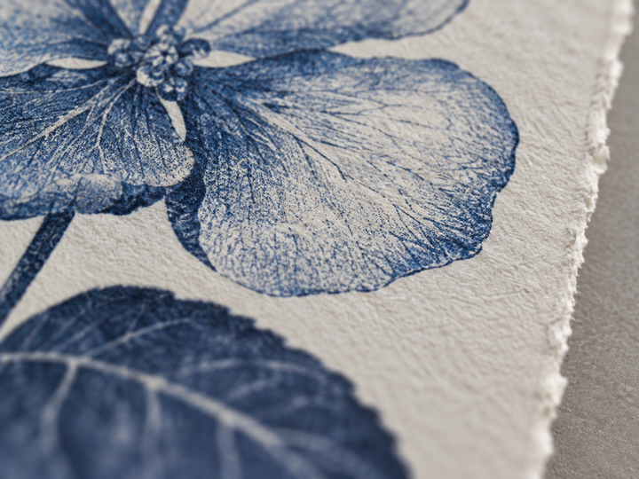 Close-up of a matte paper print surface